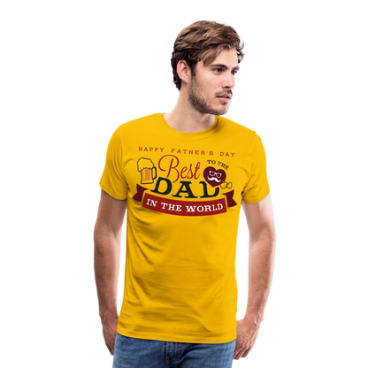 Männer Premium T-Shirt - Best DAD - Vatertag - Father's Day - personalisierbar - Sonnengelb