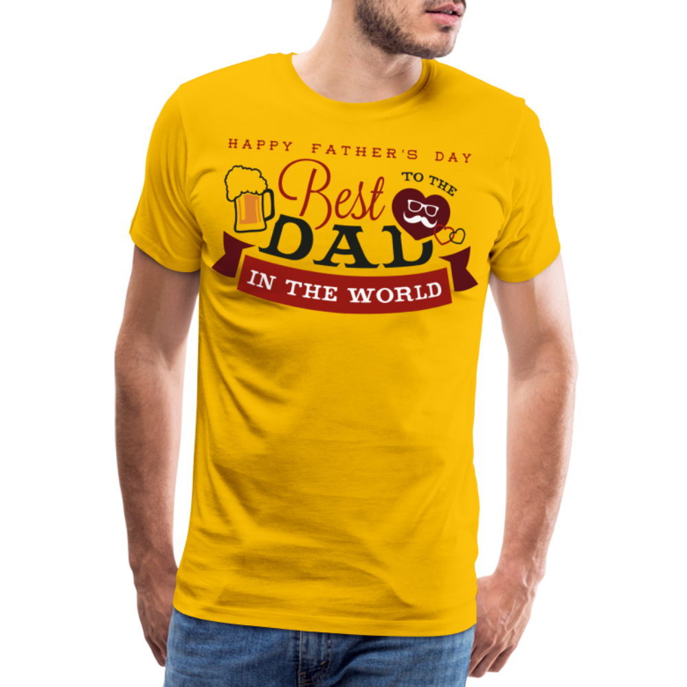 Männer Premium T-Shirt - Best DAD - Vatertag - Father's Day - personalisierbar - Sonnengelb