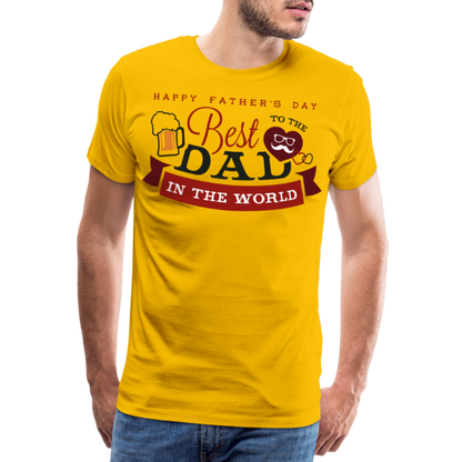 Männer Premium T-Shirt - Best DAD - Vatertag - Father's Day - personalisierbar - Sonnengelb