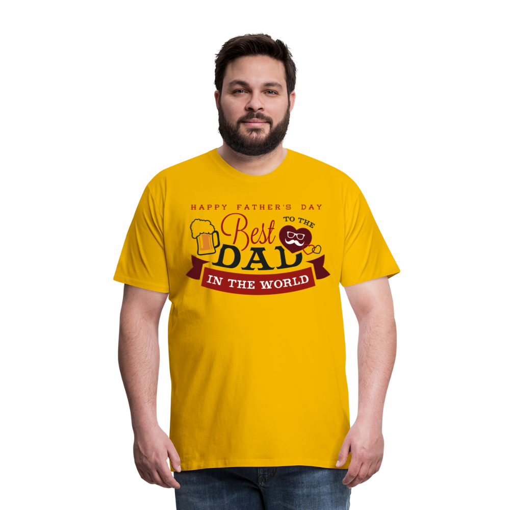 Männer Premium T-Shirt - Best DAD - Vatertag - Father's Day - personalisierbar - Sonnengelb