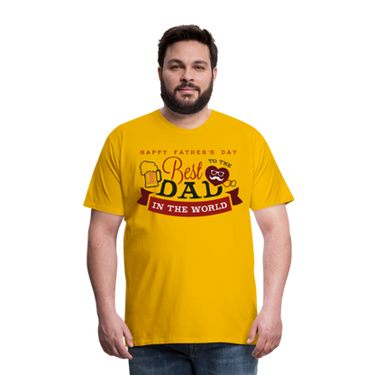 Männer Premium T-Shirt - Best DAD - Vatertag - Father's Day - personalisierbar - Sonnengelb