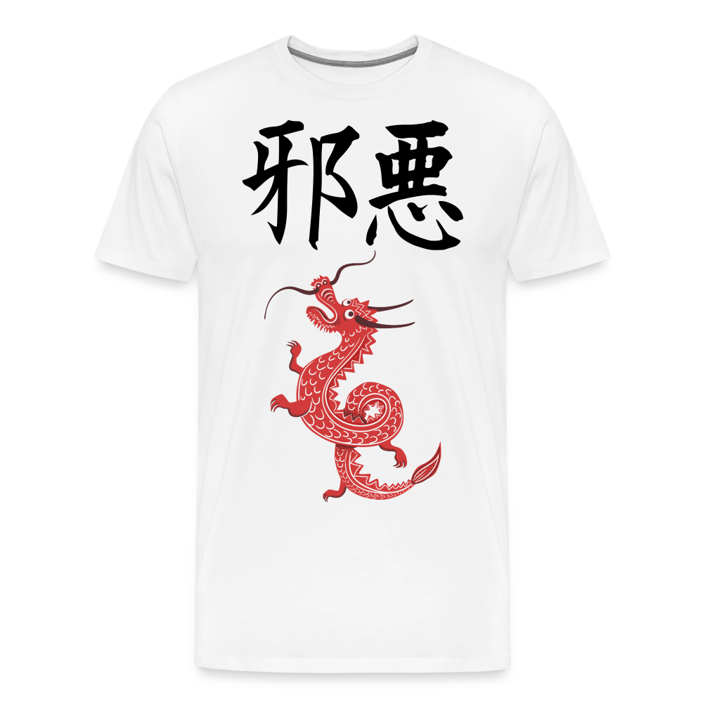 Männer Premium T-Shirt - Chinesische Zeichen Drache - weiß