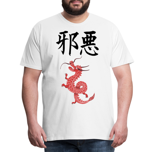 Männer Premium T-Shirt - Chinesische Zeichen Drache - weiß