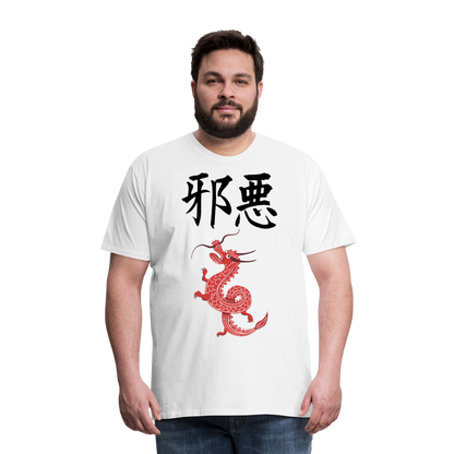 Männer Premium T-Shirt - Chinesische Zeichen Drache - weiß