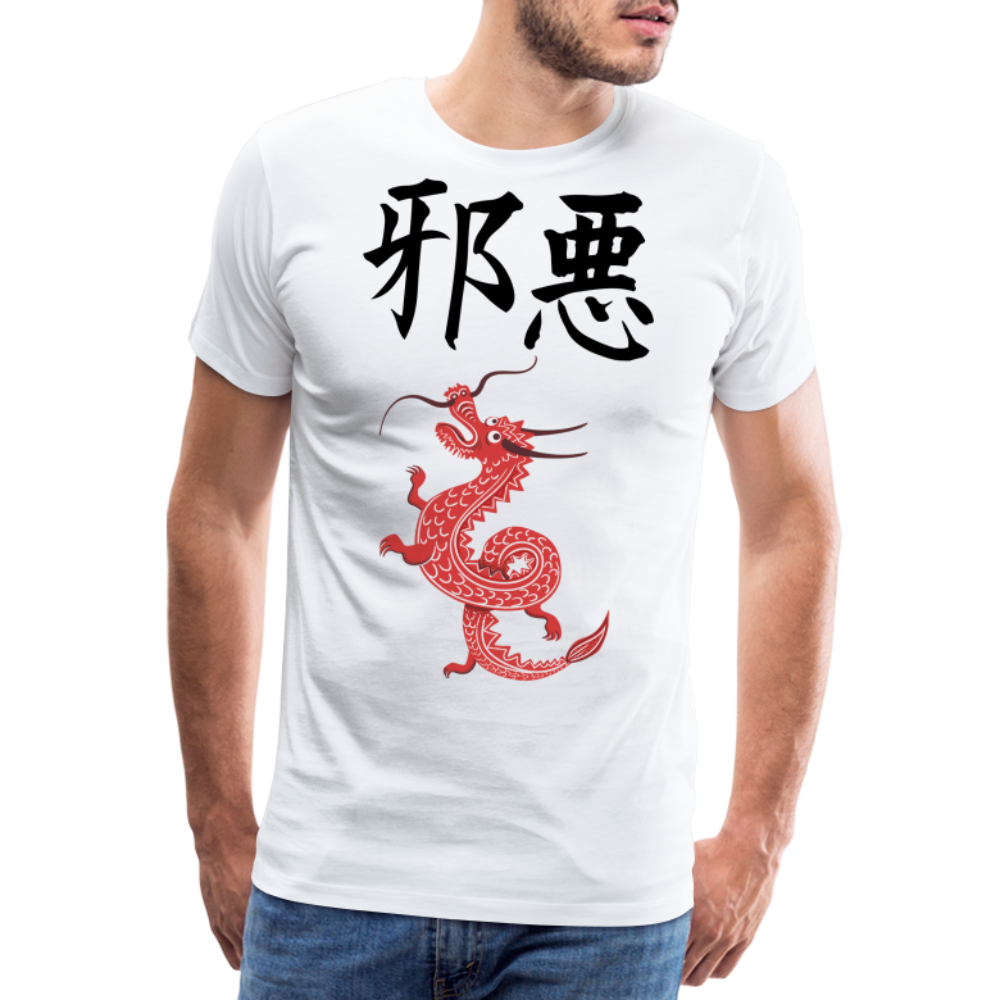 Männer Premium T-Shirt - Chinesische Zeichen Drache - weiß