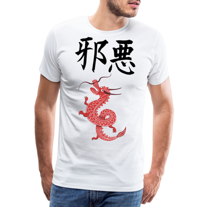 Männer Premium T-Shirt - Chinesische Zeichen Drache - weiß