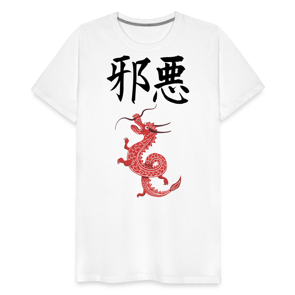 Männer Premium T-Shirt - Chinesische Zeichen Drache - weiß