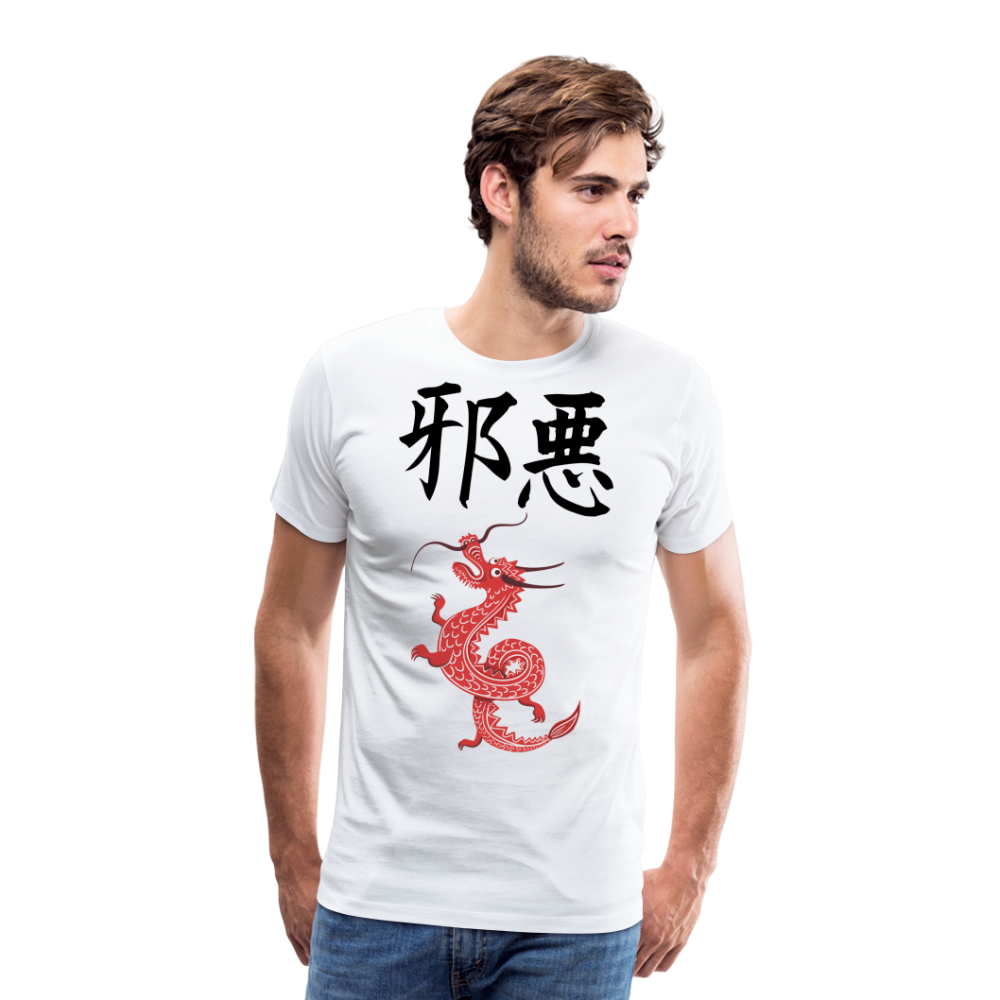 Männer Premium T-Shirt - Chinesische Zeichen Drache - weiß