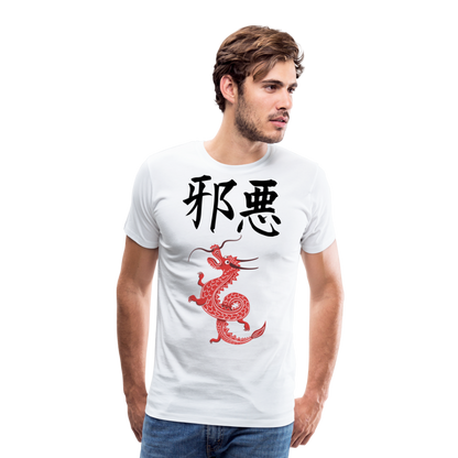 Männer Premium T-Shirt - Chinesische Zeichen Drache - weiß