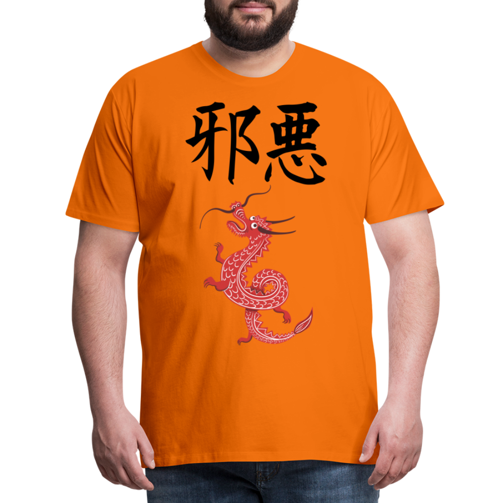 Männer Premium T-Shirt - Chinesische Zeichen Drache - Orange