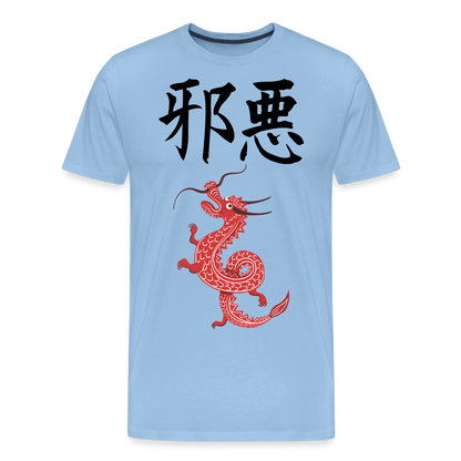 Männer Premium T-Shirt - Chinesische Zeichen Drache - Sky