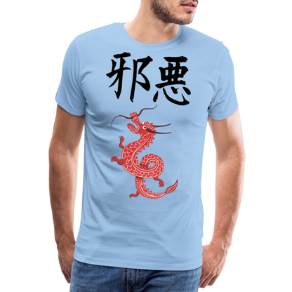 Männer Premium T-Shirt - Chinesische Zeichen Drache - Sky