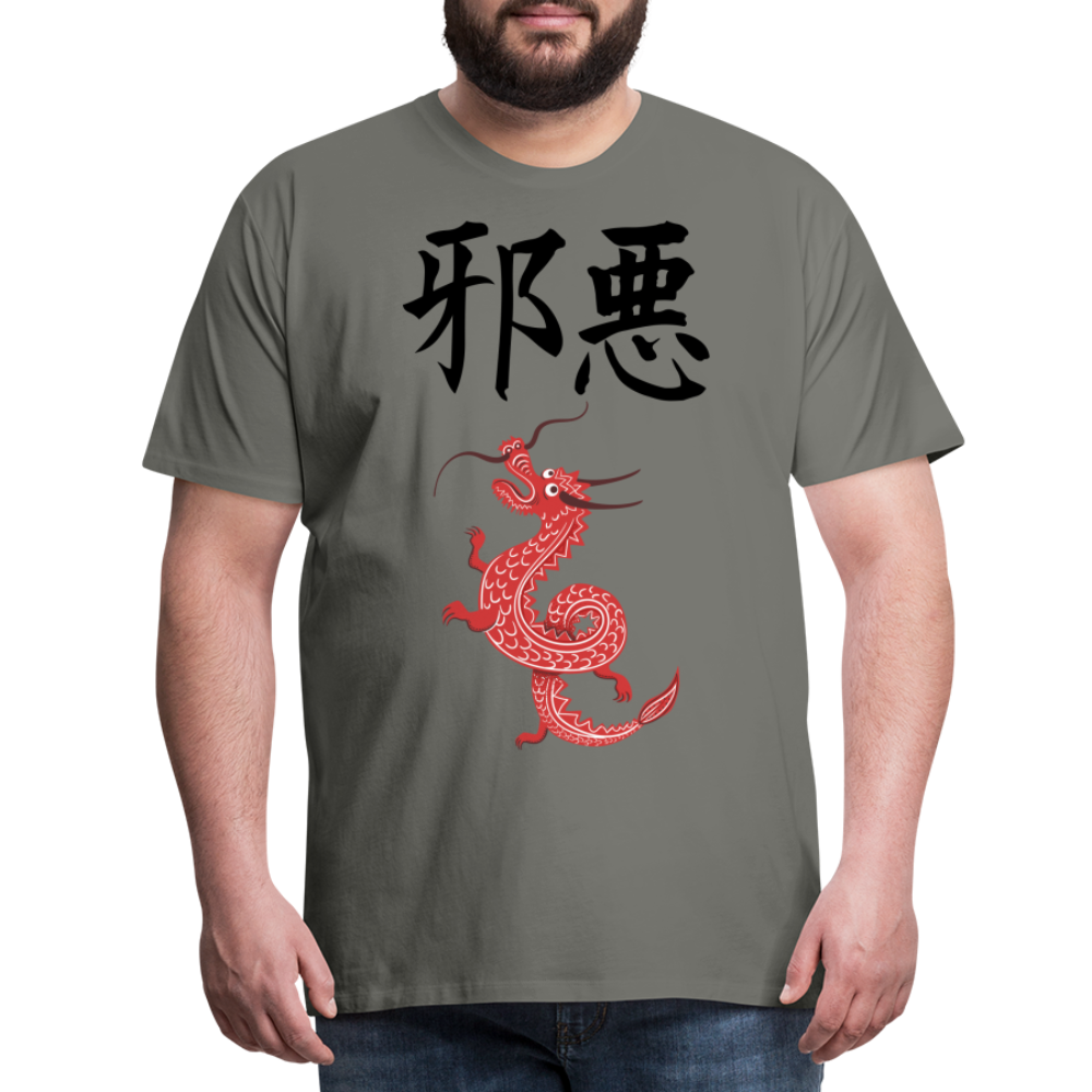 Männer Premium T-Shirt - Chinesische Zeichen Drache - Asphalt