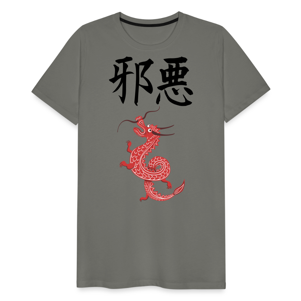 Männer Premium T-Shirt - Chinesische Zeichen Drache - Asphalt