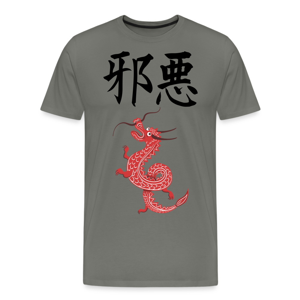 Männer Premium T-Shirt - Chinesische Zeichen Drache - Asphalt