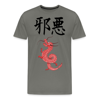 Männer Premium T-Shirt - Chinesische Zeichen Drache - Asphalt