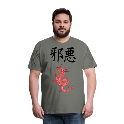 Männer Premium T-Shirt - Chinesische Zeichen Drache - Asphalt