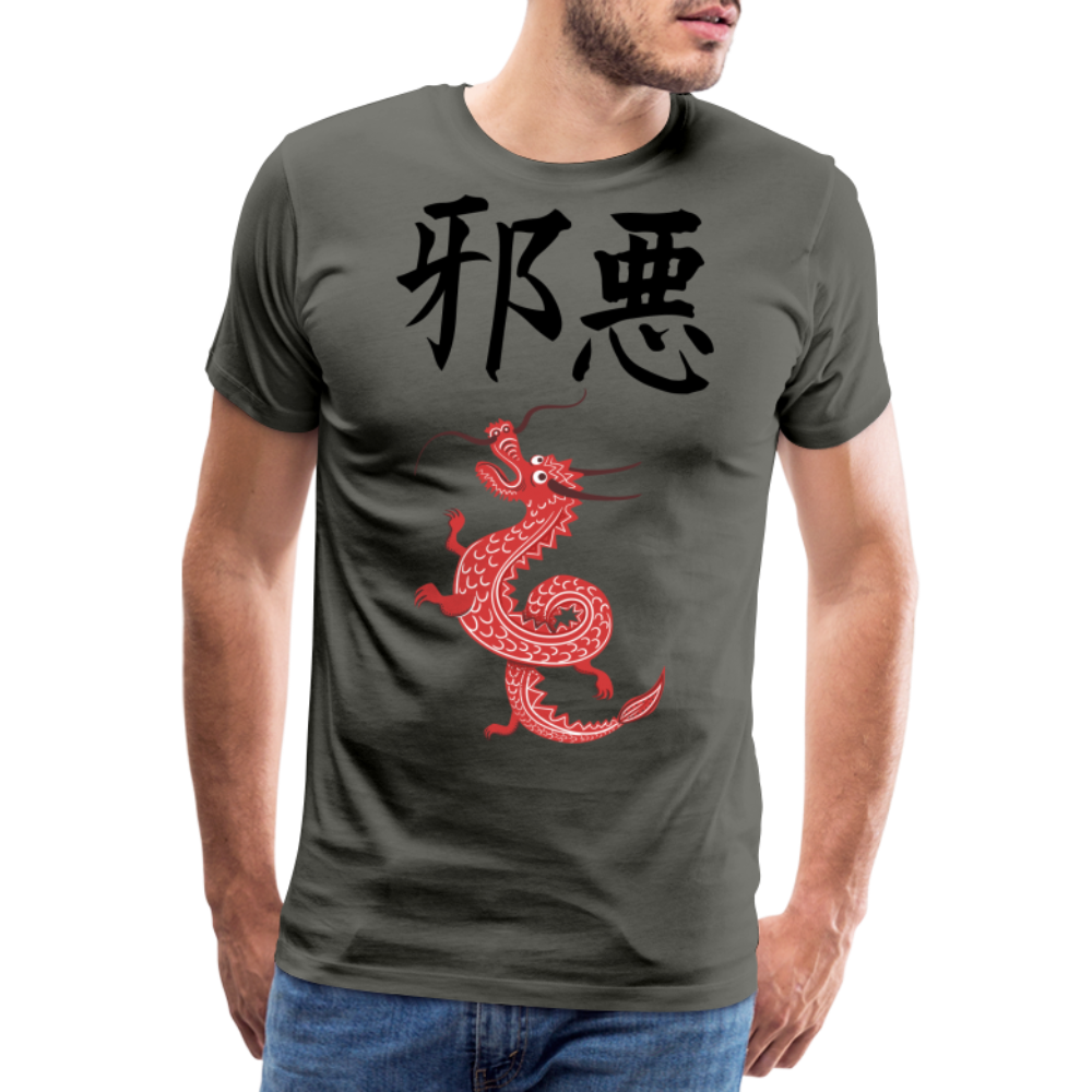 Männer Premium T-Shirt - Chinesische Zeichen Drache - Asphalt