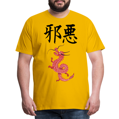 Männer Premium T-Shirt - Chinesische Zeichen Drache - Sonnengelb