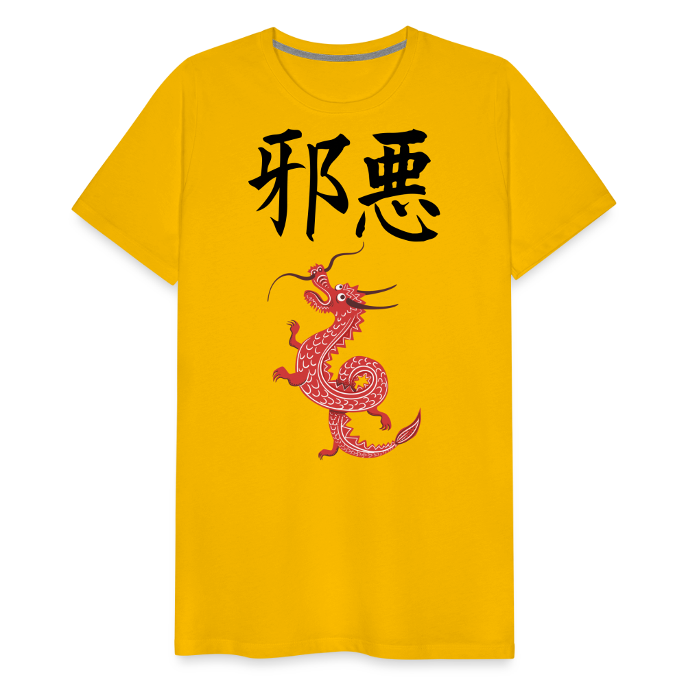 Männer Premium T-Shirt - Chinesische Zeichen Drache - Sonnengelb