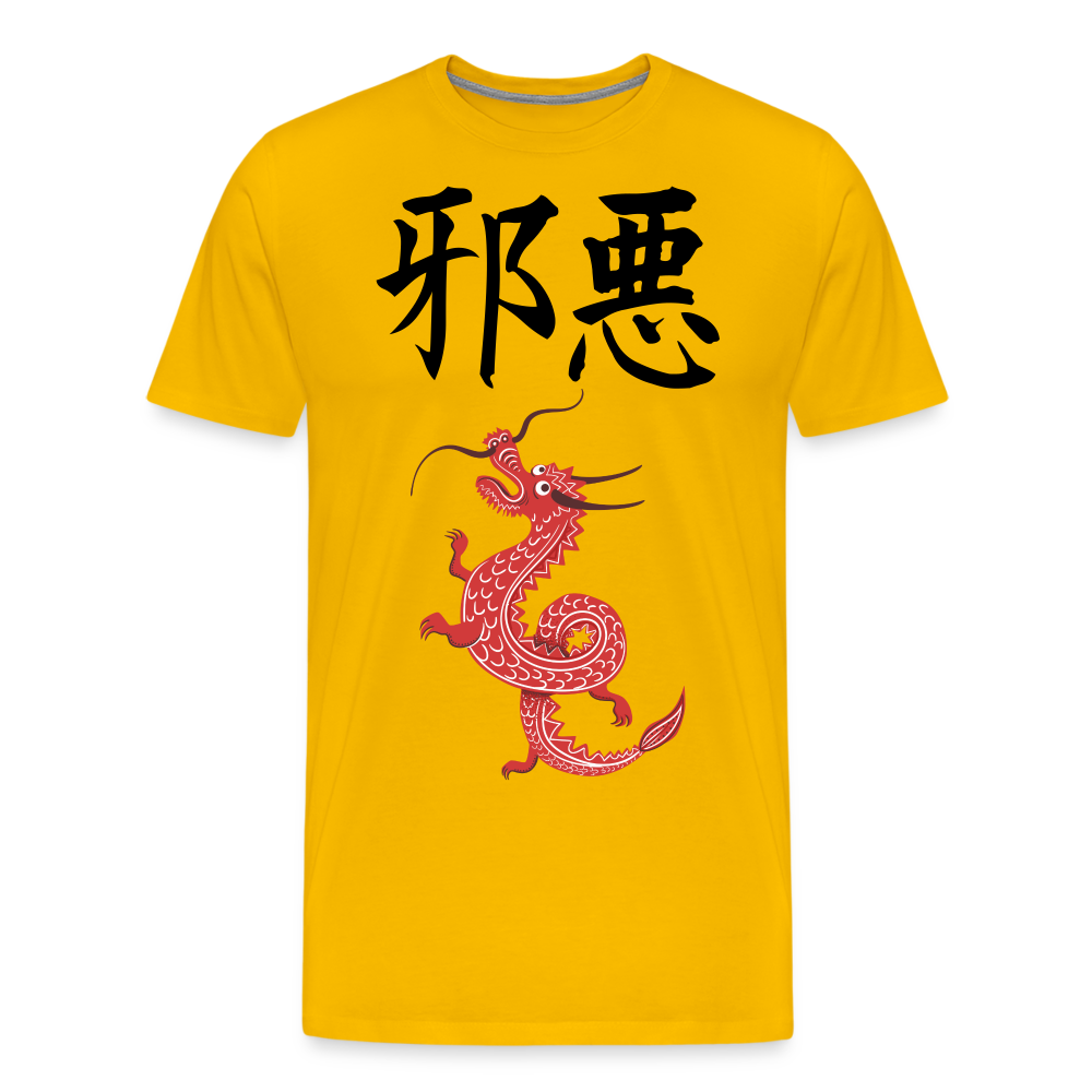 Männer Premium T-Shirt - Chinesische Zeichen Drache - Sonnengelb