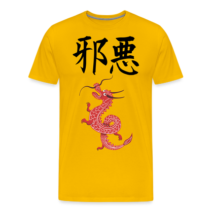 Männer Premium T-Shirt - Chinesische Zeichen Drache - Sonnengelb