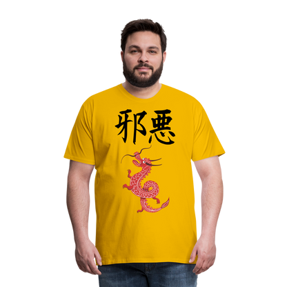 Männer Premium T-Shirt - Chinesische Zeichen Drache - Sonnengelb