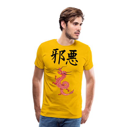 Männer Premium T-Shirt - Chinesische Zeichen Drache - Sonnengelb