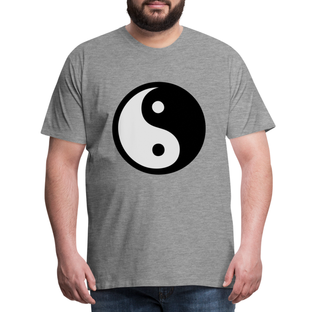 Männer Premium T-Shirt - Ying and Yang - Grau meliert