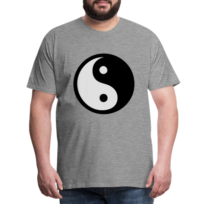 Männer Premium T-Shirt - Ying and Yang - Grau meliert