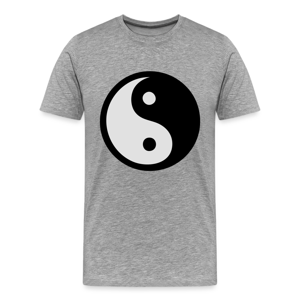 Männer Premium T-Shirt - Ying and Yang - Grau meliert