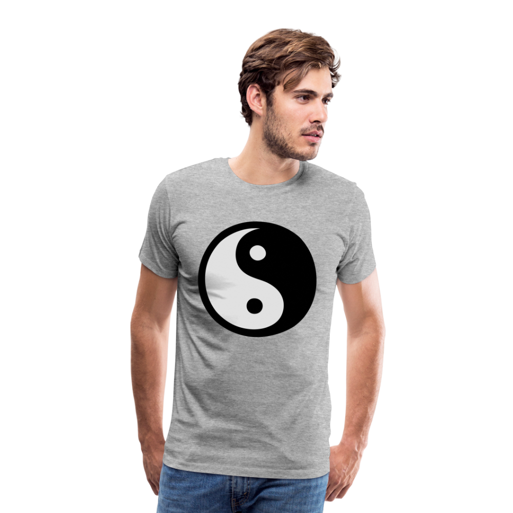 Männer Premium T-Shirt - Ying and Yang - Grau meliert