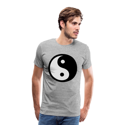 Männer Premium T-Shirt - Ying and Yang - Grau meliert