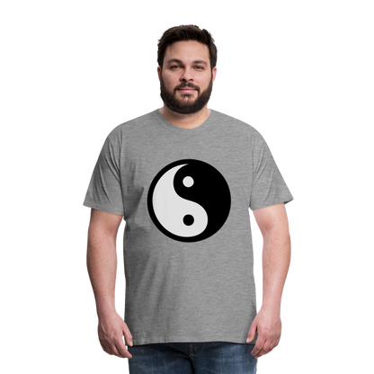 Männer Premium T-Shirt - Ying and Yang - Grau meliert