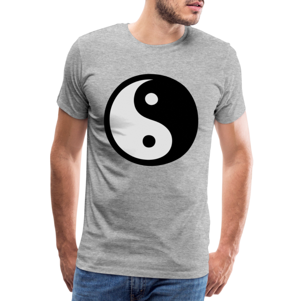 Männer Premium T-Shirt - Ying and Yang - Grau meliert