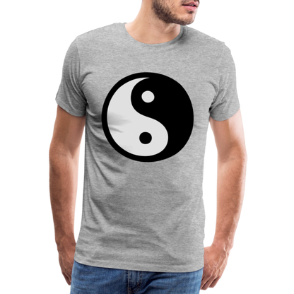 Männer Premium T-Shirt - Ying and Yang - Grau meliert