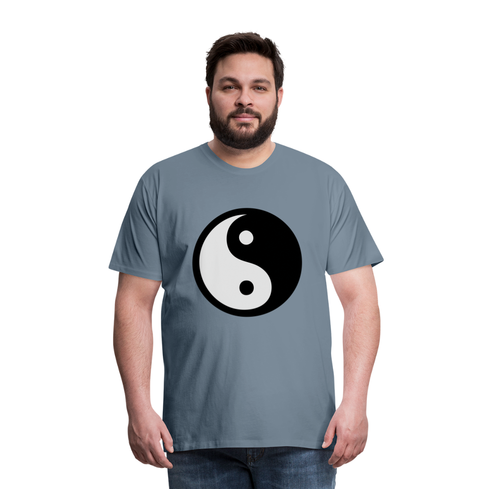 Männer Premium T-Shirt - Ying and Yang - Blaugrau