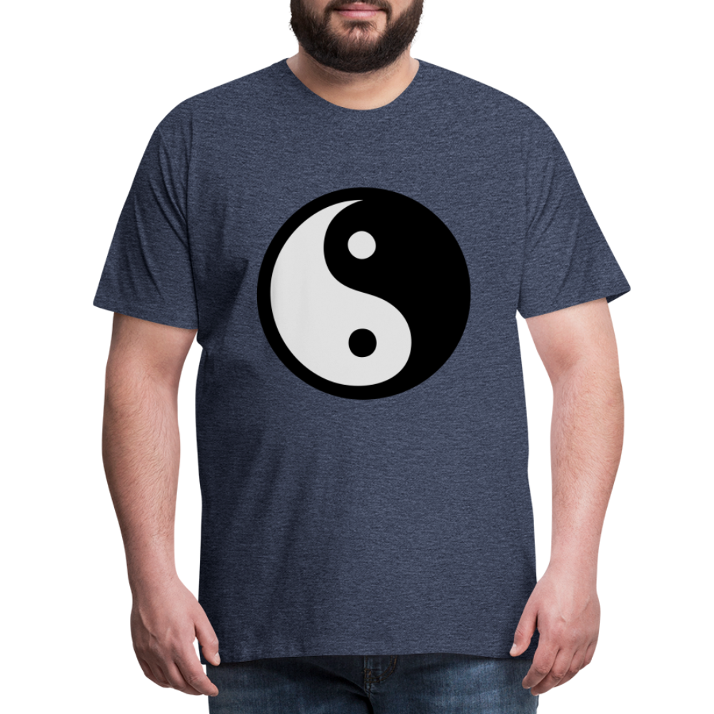 Männer Premium T-Shirt - Ying and Yang - Blau meliert