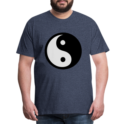 Männer Premium T-Shirt - Ying and Yang - Blau meliert