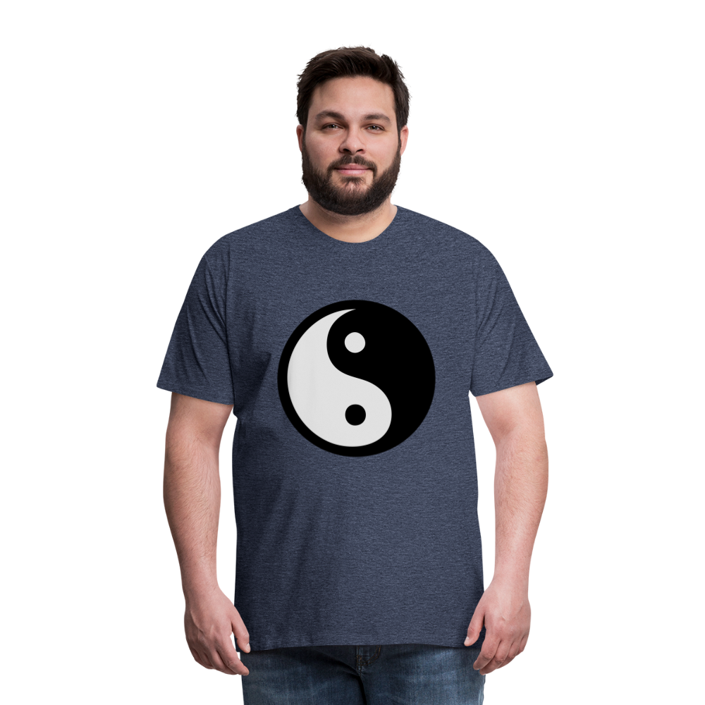 Männer Premium T-Shirt - Ying and Yang - Blau meliert