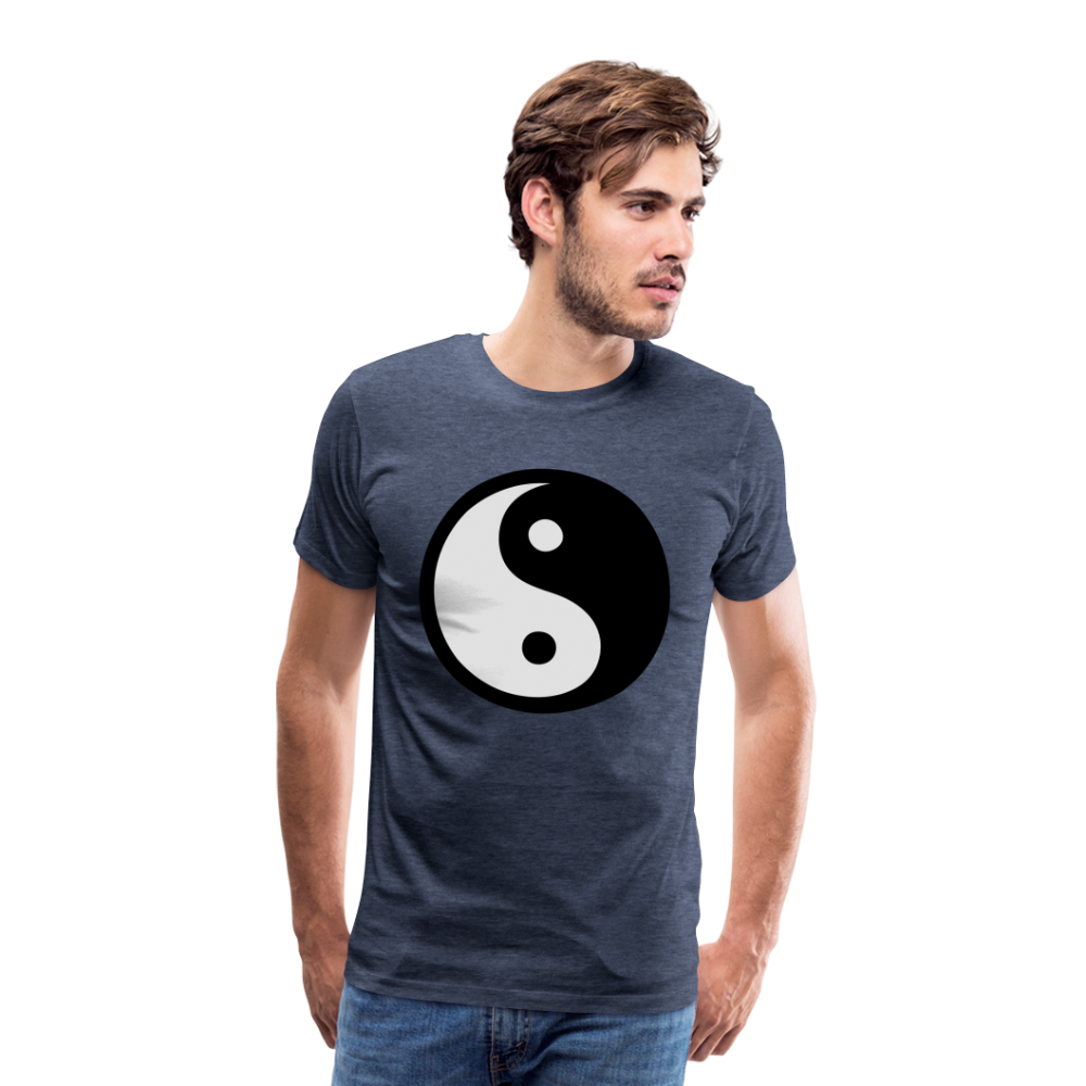 Männer Premium T-Shirt - Ying and Yang - Blau meliert