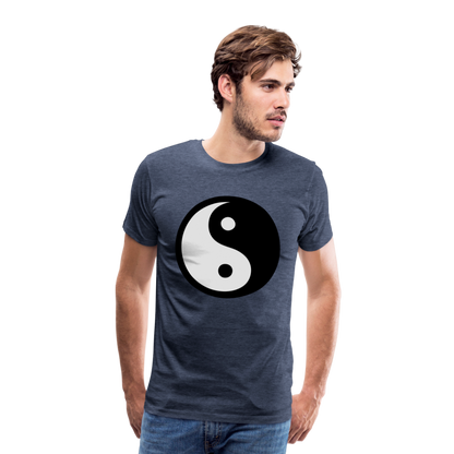 Männer Premium T-Shirt - Ying and Yang - Blau meliert