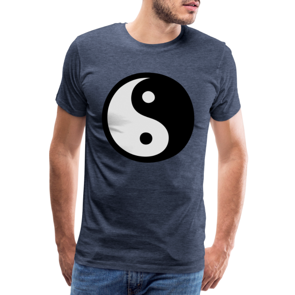 Männer Premium T-Shirt - Ying and Yang - Blau meliert