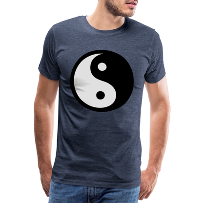 Männer Premium T-Shirt - Ying and Yang - Blau meliert