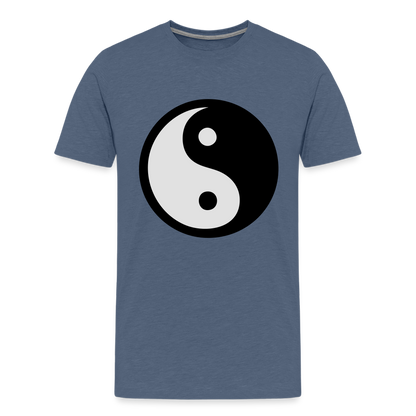 Männer Premium T-Shirt - Ying and Yang - Blau meliert