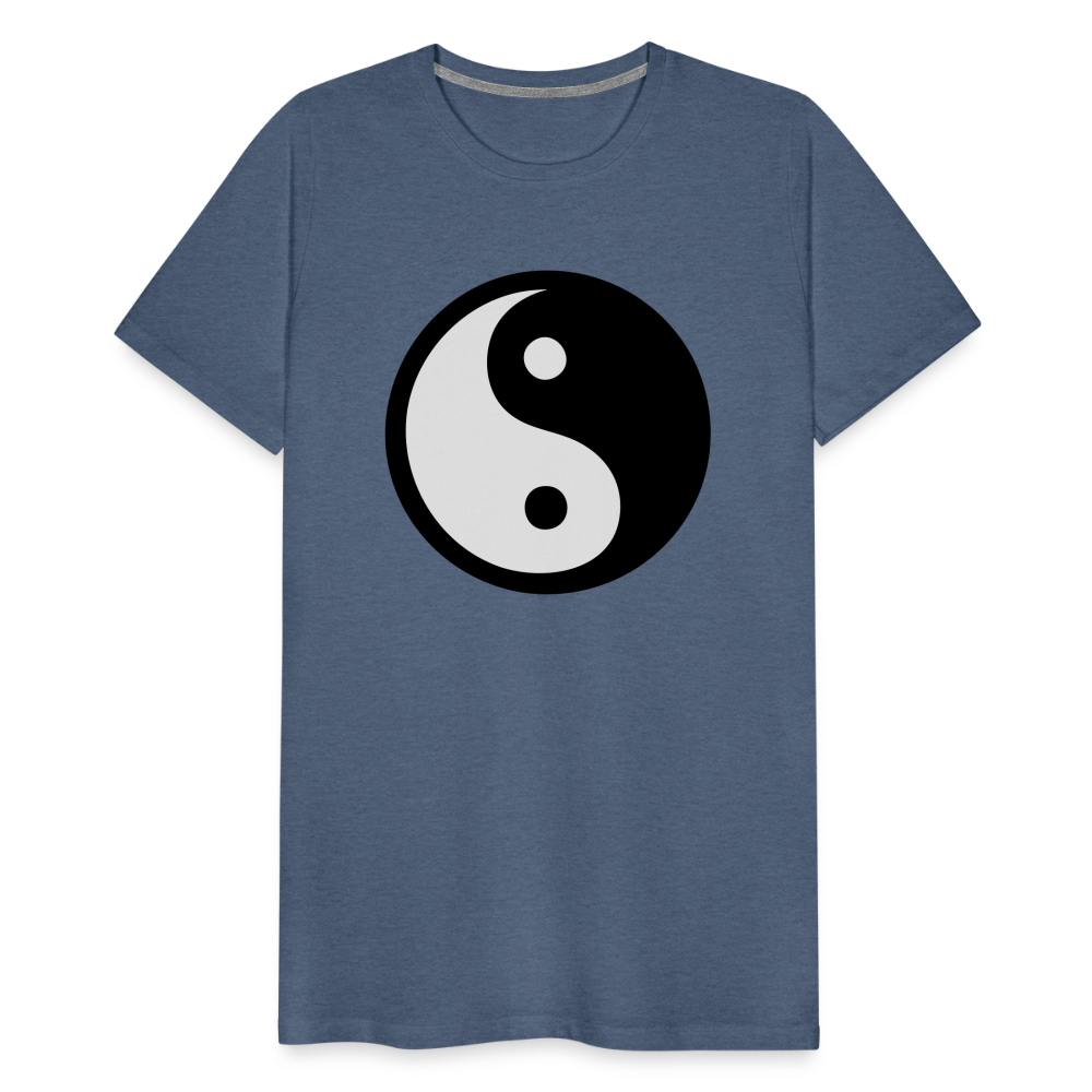 Männer Premium T-Shirt - Ying and Yang - Blau meliert