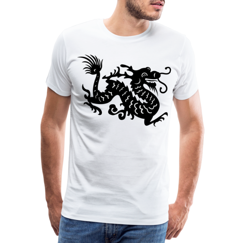 Männer Premium T-Shirt - Chinesischer Drache - weiß