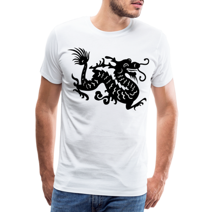 Männer Premium T-Shirt - Chinesischer Drache - weiß