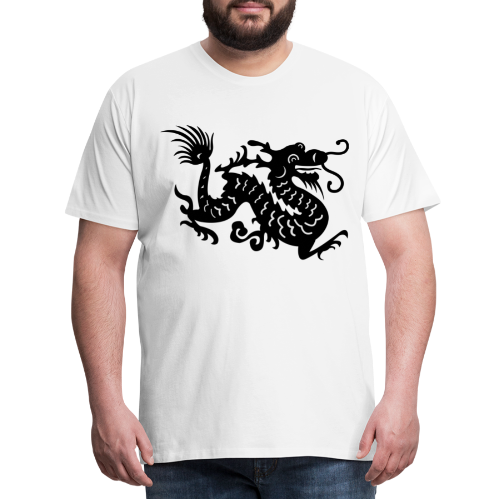 Männer Premium T-Shirt - Chinesischer Drache - weiß