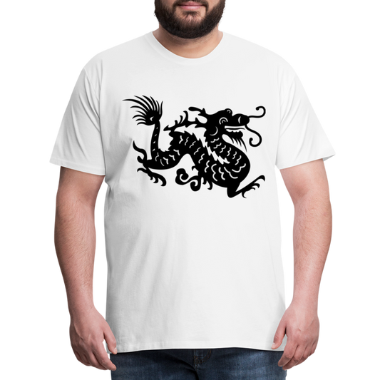 Männer Premium T-Shirt - Chinesischer Drache - weiß